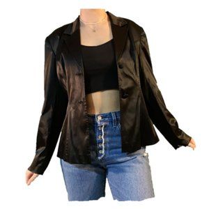Satin Black Blazer